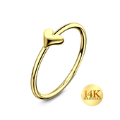 14K Gold Heart Circular Nose Ring 14KY-NSKR-13n